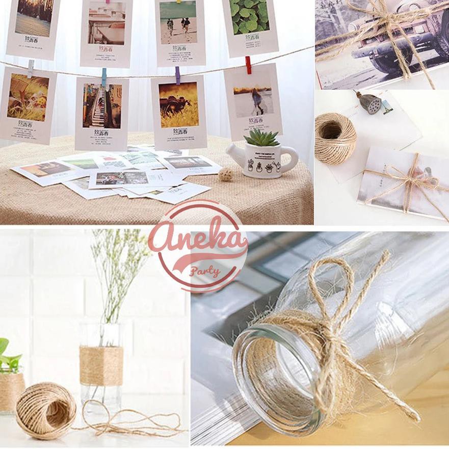 

[FY7467< Tali Rami / Hemp Rope / Tali Benang Goni Vintage / tali karung warna coklat / Per Roll 50 M