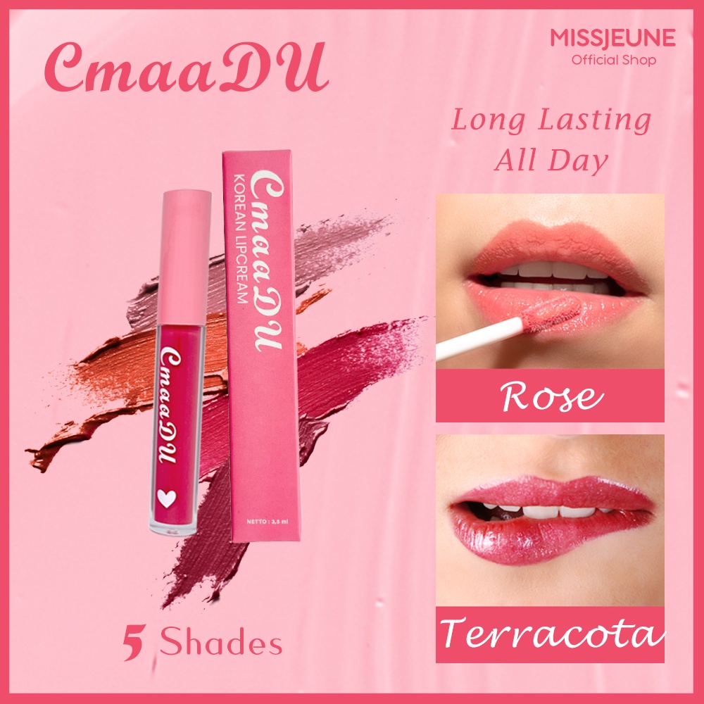 BPOM CMAADU KOREAN LIPCREAM Lip Cream Lembut Korea Anti Bibir Kering Waterproof Transferproof Long Lasting