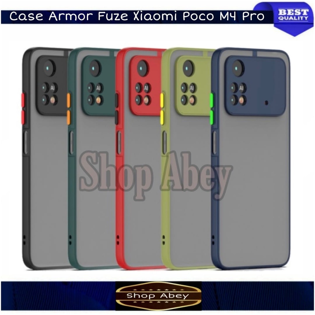 CASE XIAOMI POCO M4 PRO HARDCASE MATTE ARMOR FUZE BUMPER SHOCROOF CASE -NEW