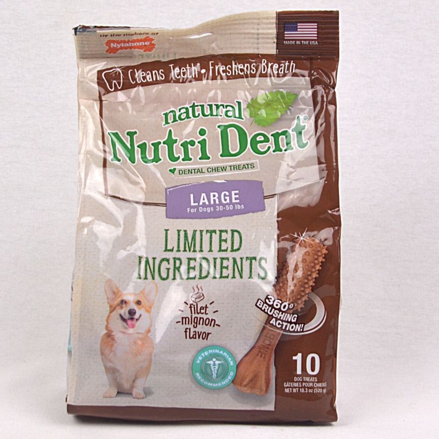

NYLABONE Snack Anjing Dental NUTRIDENT Fillet Mignon Large 10pcs