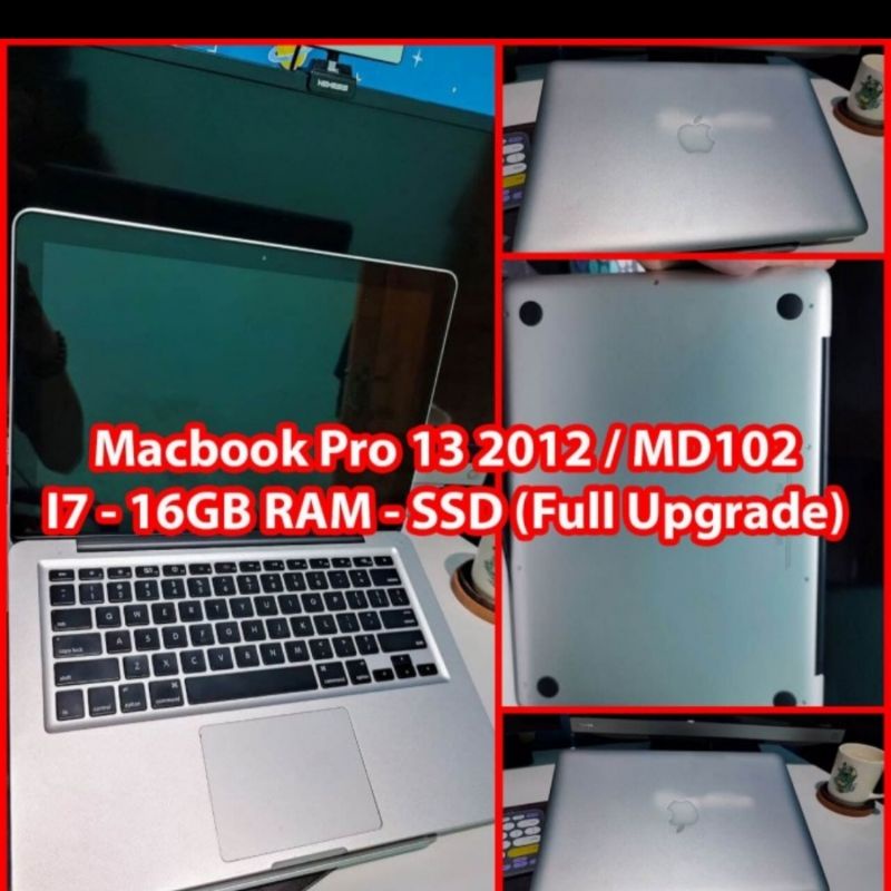 MacBook Pro 13 MD102 2012- i7 16GB Full Upgrade Bekas