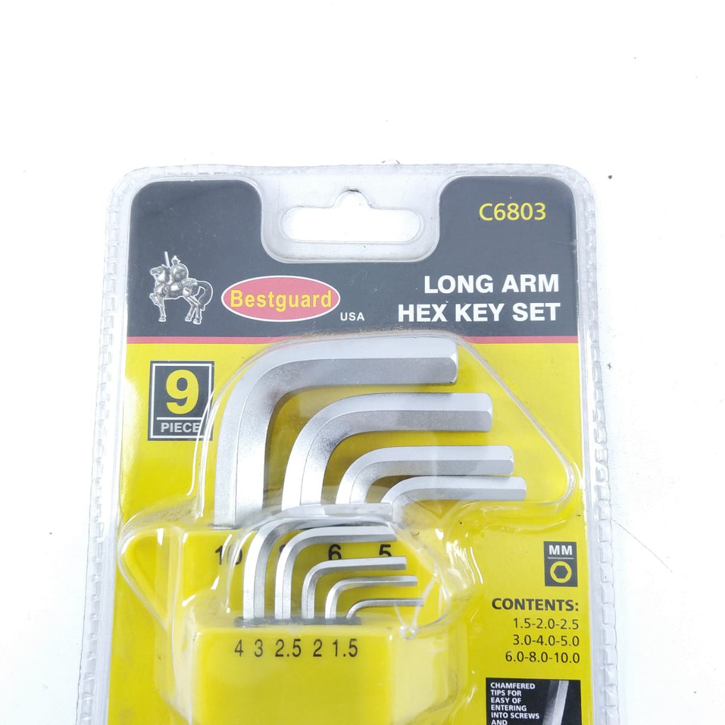 Kunci L Hex Key Set 9 Pcs Bestguard C6803