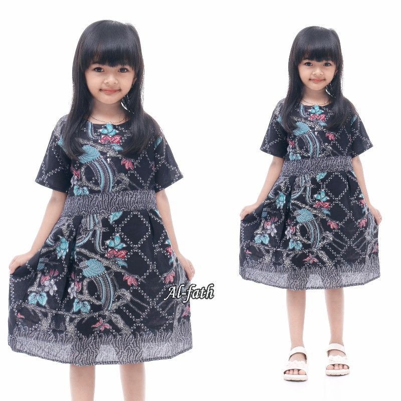 Dress batik Anak 2 sampai 10 Tahun - Baju batik Anak Perempuan Harga Grosir - (COD) bisa ecer