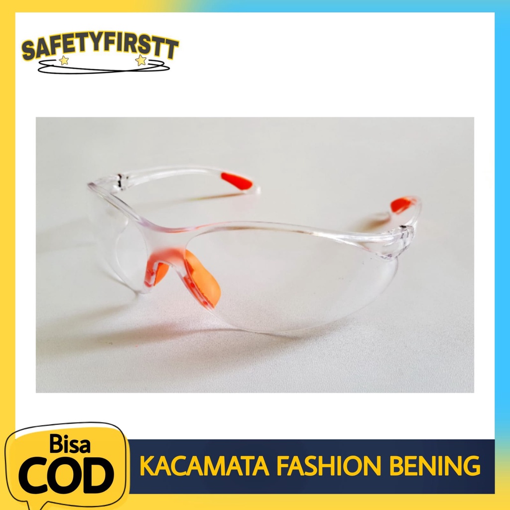 Jual Kacamata Safety Fashion Clear Bening Transparan Kaca Mata Las Gerinda Shopee Indonesia