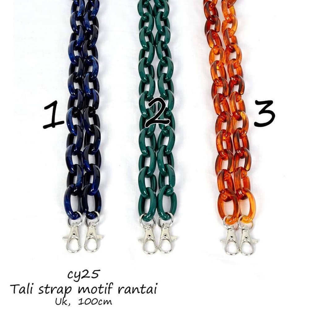 Chain Strap Tali Rantai Kombinasi Mini 3 Warna Bahan Acrylic Wanita Import CY25