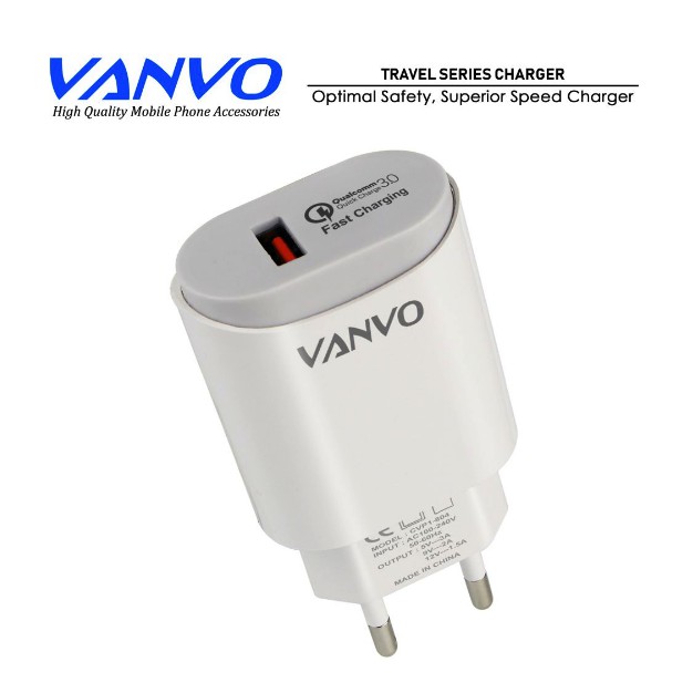 Charger Fastcharging 3.0 Qualcomm Vanvo Support Apple Xiaomi Vivo Oppo dan Samsung