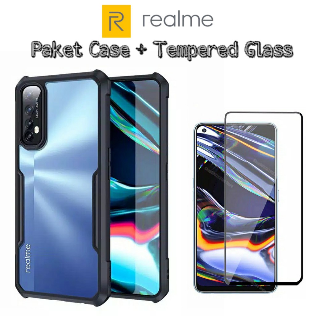 Case Realme 7 / 7i / 7 PRO / C17 Hard Casing Paket Tempered Glass Layar