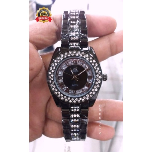 JAM TANGAN WANITA MOTIF PERMATA, FASHION WANITA / JAM TANGAN CEWEK TAHAN AIR TERLARIS FREW BATRAI CADANGAN_JAM TANGAN WANITA MIRETE ORIGINAL