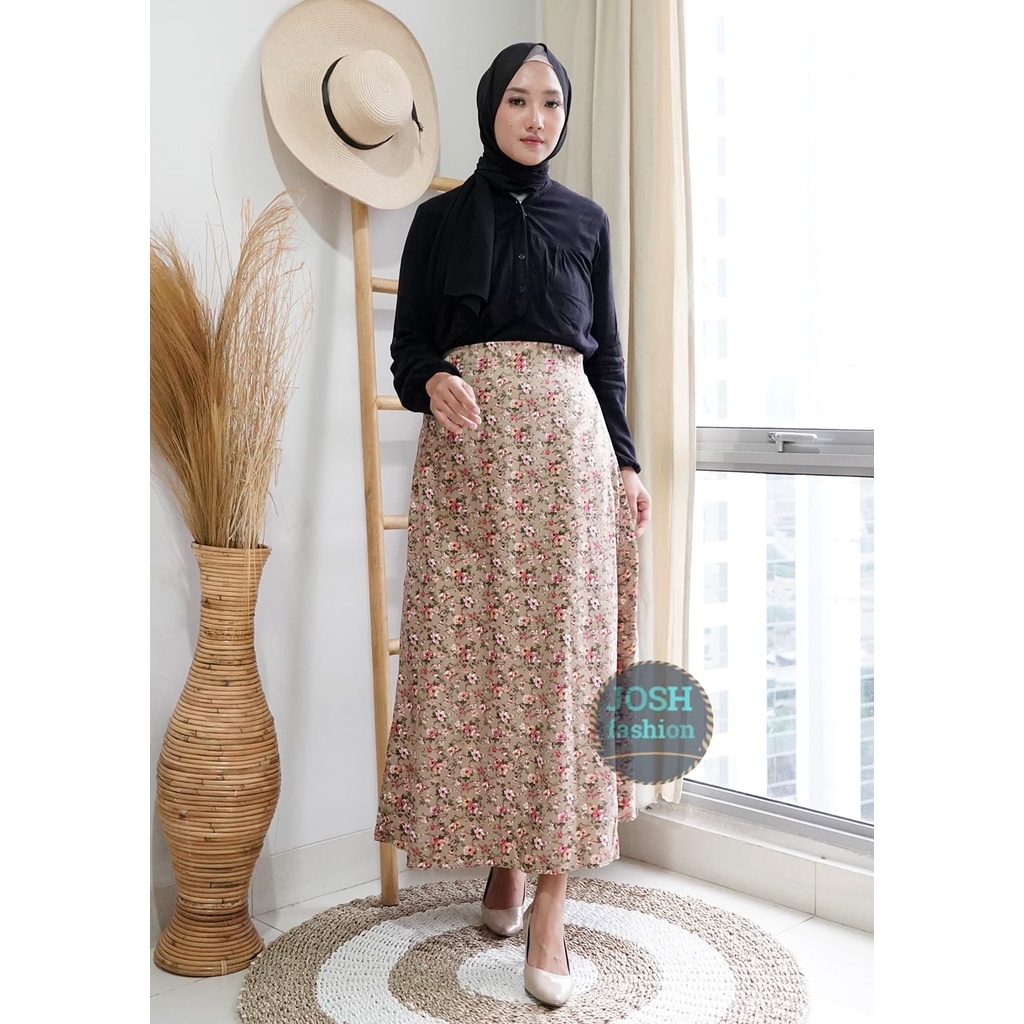 ROK DAISY SKIRT KOREA A-LINE/ROK MOTIF BUNGA/ROK PANJANG WANITA L-XL-XXL