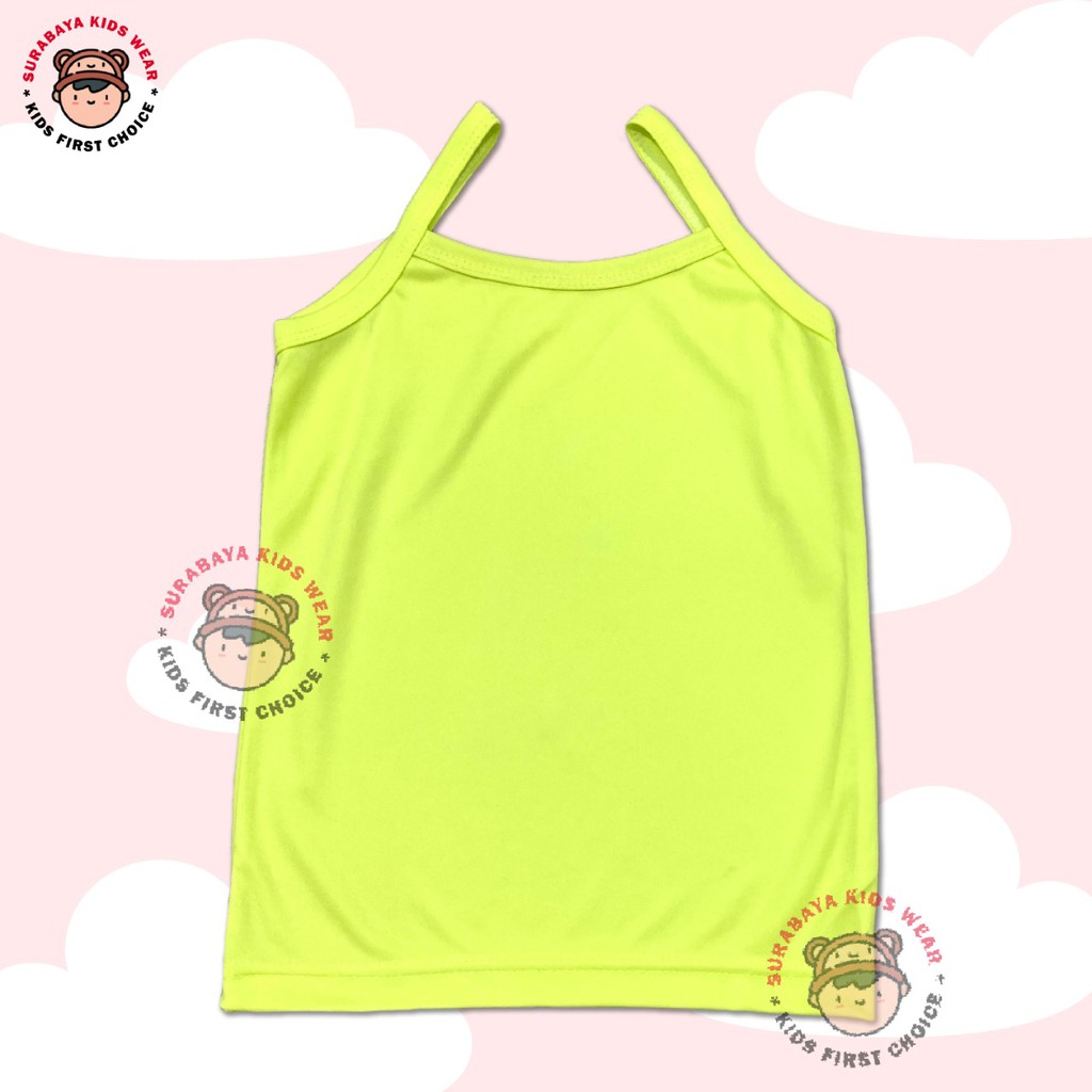 Singlet Stabilo  / Tanktop Anak Perempuan Polos