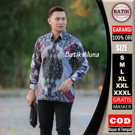 Batik pria lengan panjang Baju Kemeja Batik Pria Premium Lengan Panjang Jumbo Reguler PL 104