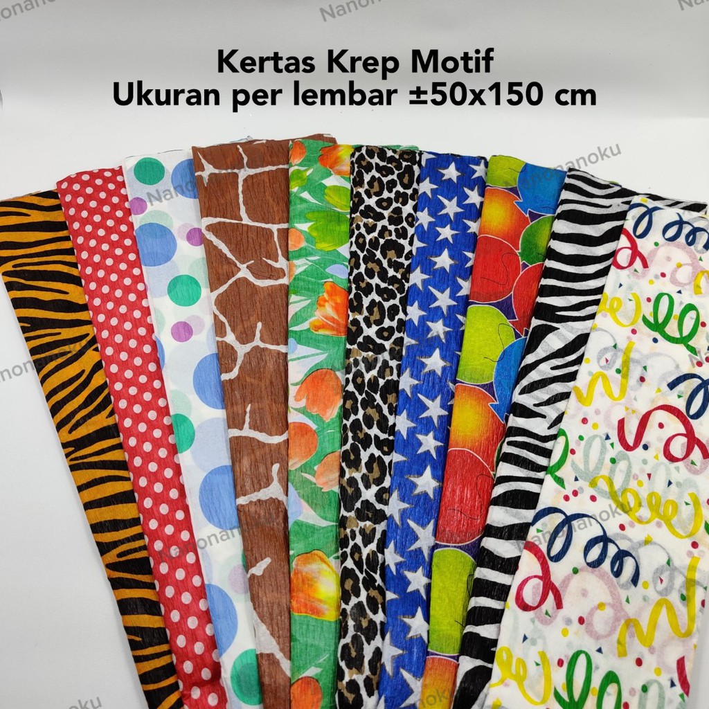 [10 Lembar] Kertas Krep/Crepe Motif, Mas