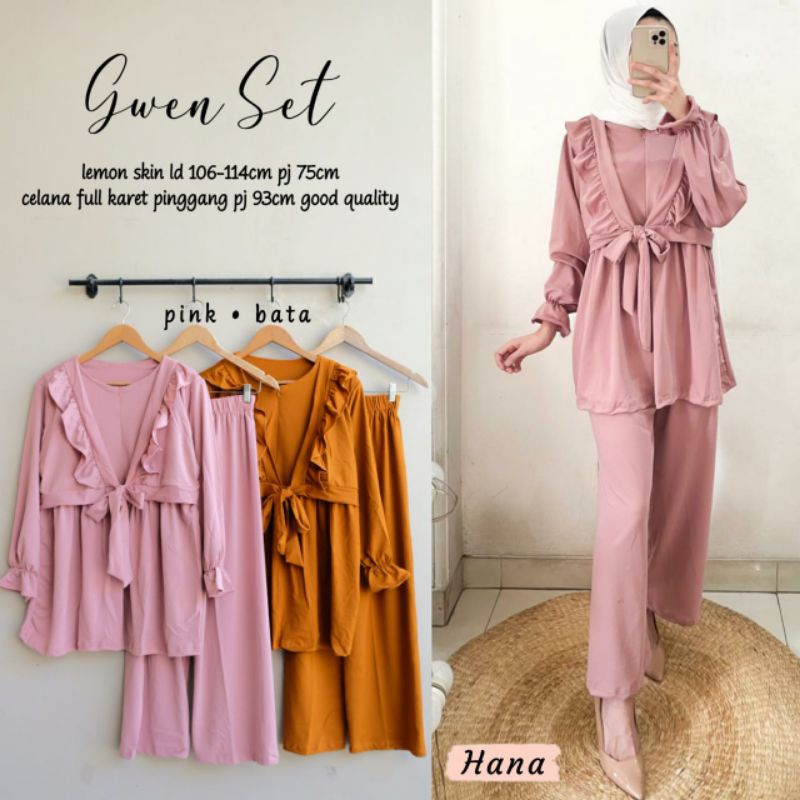 Gwen Set//Setelan Pakaian Wanita By Hana
