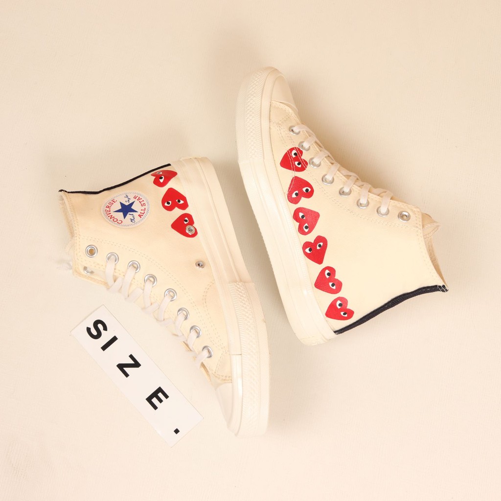 Converse x CDG Hi Multi Heart White