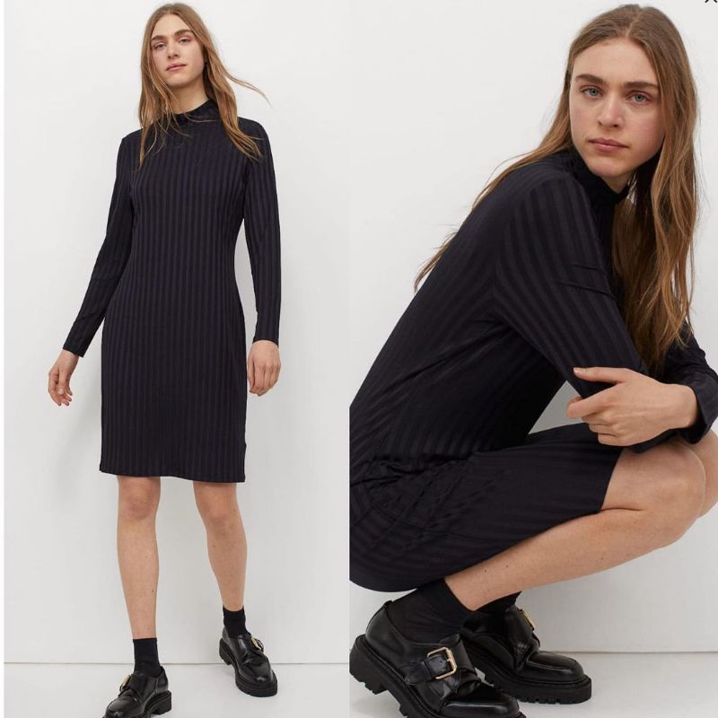 HM HNM Rib Knit midi dress (HM17) (21-8)