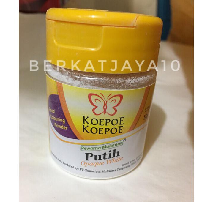 

Toko-Bahan-Kue- Pewarna Makanan Putih Opaque White Koepoe Koepoe Kupu Kupu 50 Gram -Terlengkap-