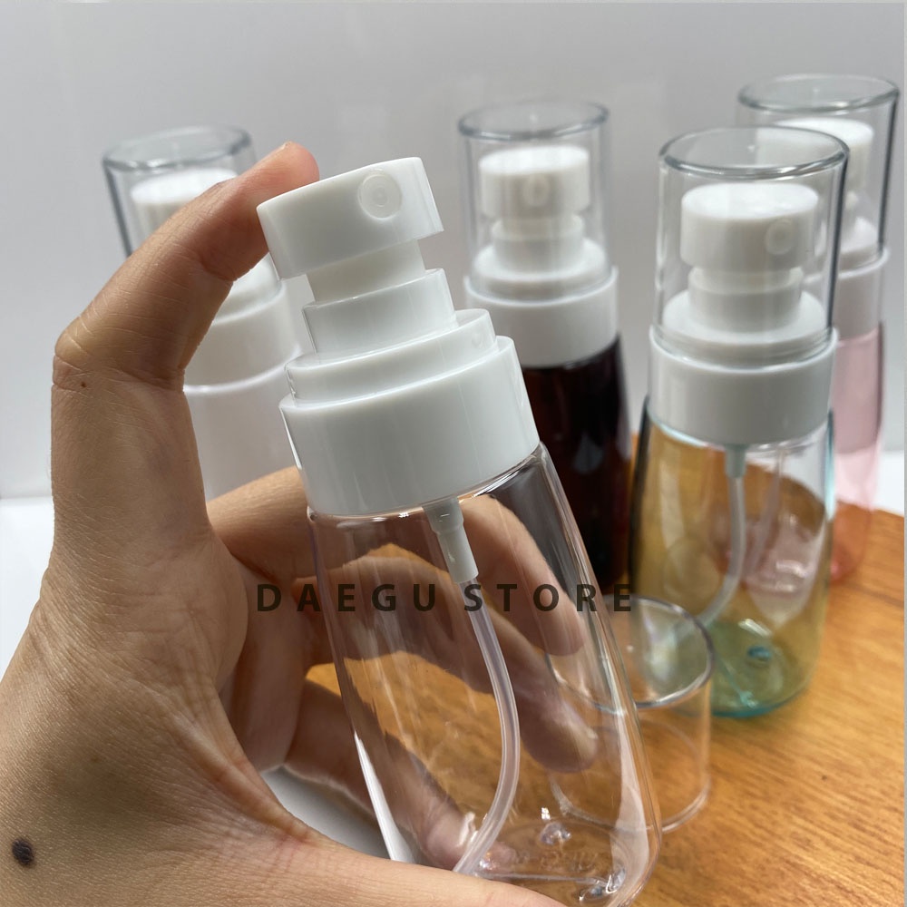 Botol Pet 60ml Spray Embun halus Plastik Tebal Refill Isi Ulang Travel