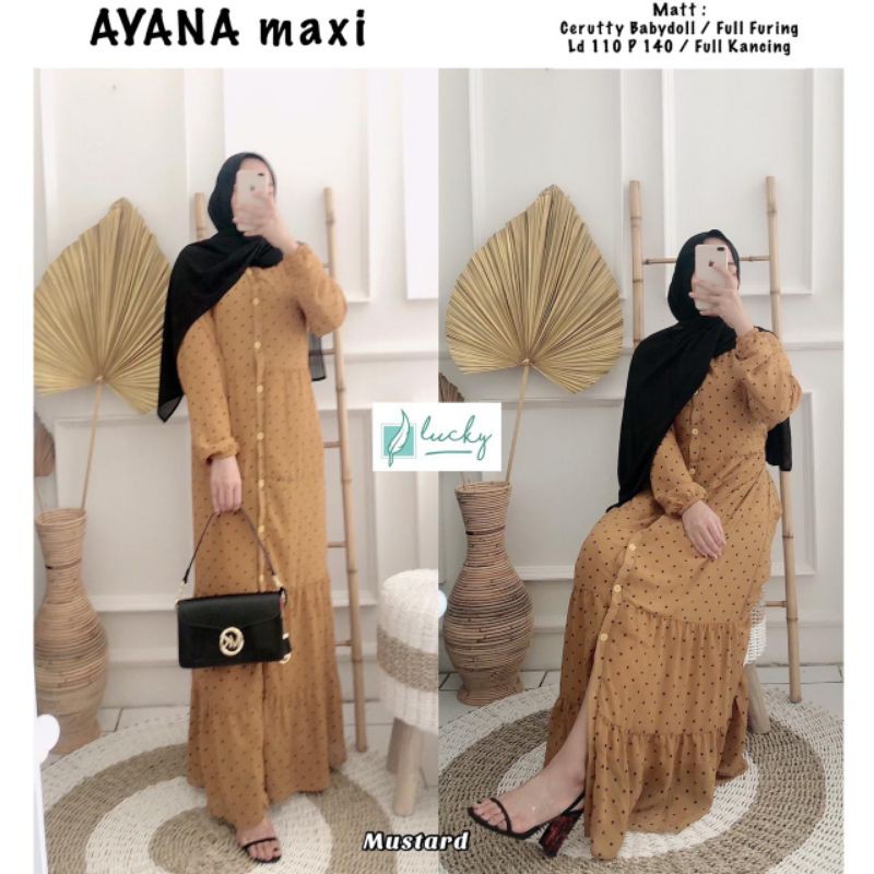 Ayana Maxy/dress/Maxy dress/gamis maxy/gamis/dress cantik/gamis busui