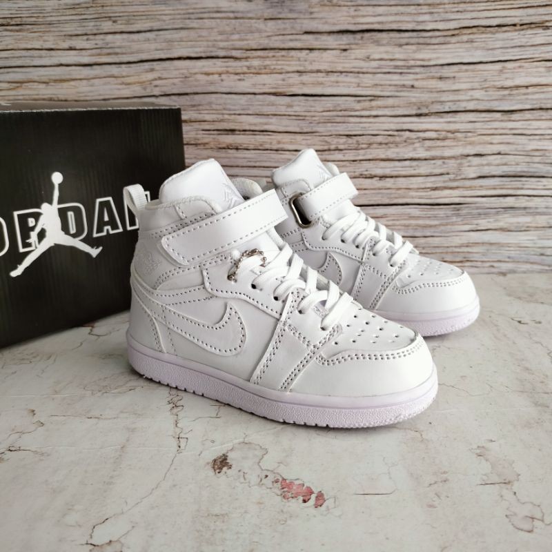 SEPATU ANAK NIKE AIR JORDAN FULL WHITE PREMIUM HIGH QUALITY JORDAN PUTIH ANAK