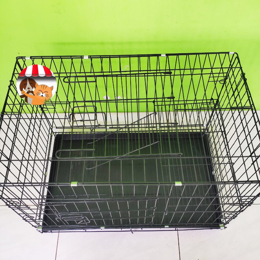 Kandang Kucing Kelinci 2 Tingkat 2 Pintu Tanpa Roda