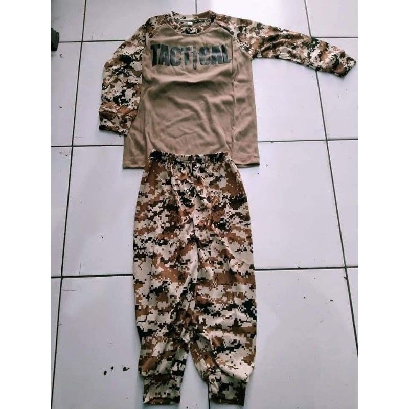 STELAN KAOS TACTICAL ANAK /STELANA LORENG ANAK/STELANA LORENG ARMY ANAK