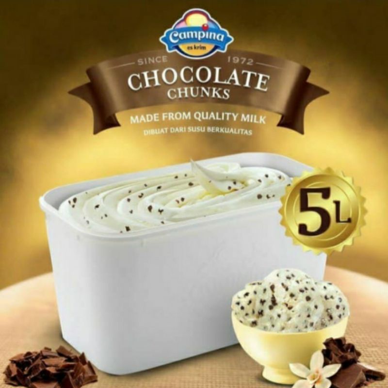 

Choco Chunk Campina Ice Cream 5L / Eskrim Choco Chunk Campina 5 liter