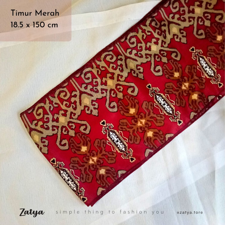 New Arrival ZATYA Long Syal/Scarf Batik Silk Series-Timur Merah
