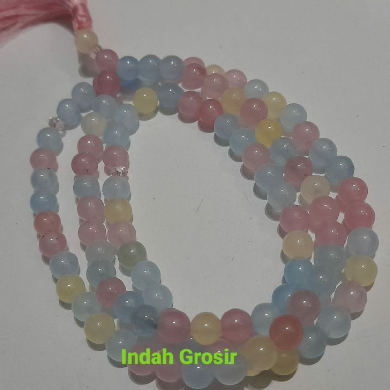 Kalung Tasbih Batu Morganet Natural 6mm 99butir Original