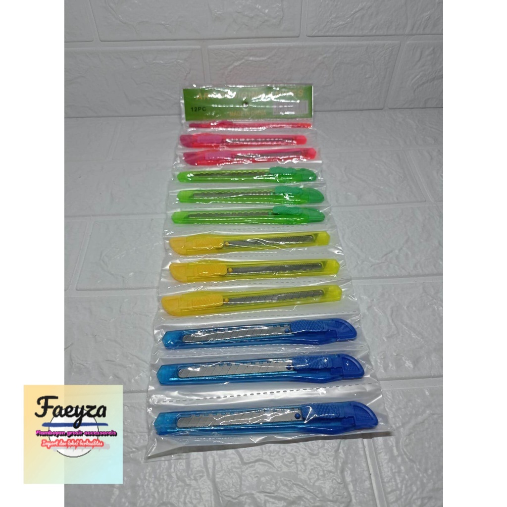 grosir 12 pcs katter pisau kecil ukuran 18cm includ isi