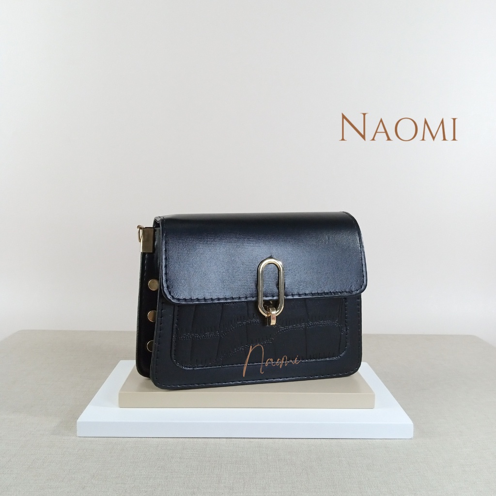 NAOMI - Amanda Sling Bag Import - Wanita Kulit Sintetis - Tas Selempang - Tas Traveling Hangout - Tas Wanita