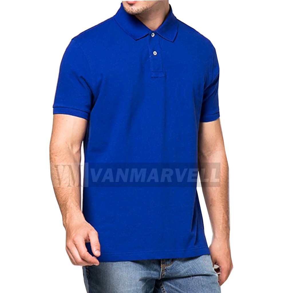 VM Kaos Polo Shirt Polos Pendek Biru Benhur - KAos Ber Krah Benhur Blue