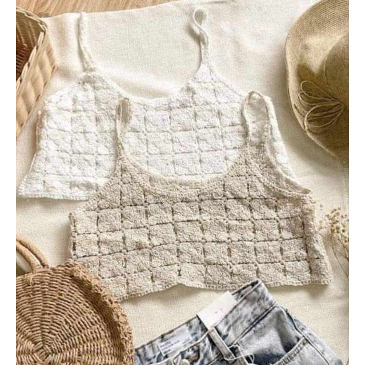 Gilden Vest Rompi Rajut Import Korean lace blouse Crochet Rompi Rajut Import