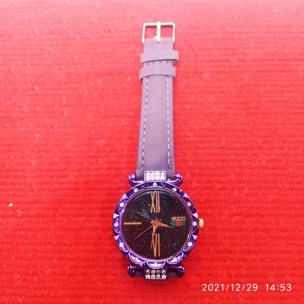 Jam Tangan Wanita Kulit GC Ungu