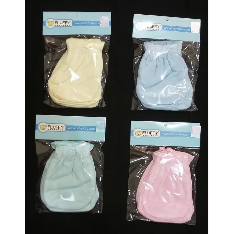 Fluffy Sarung Tangan Dan Kaki Rib&amp;karet Salur Newborn isi 3pcs dan 4pcs