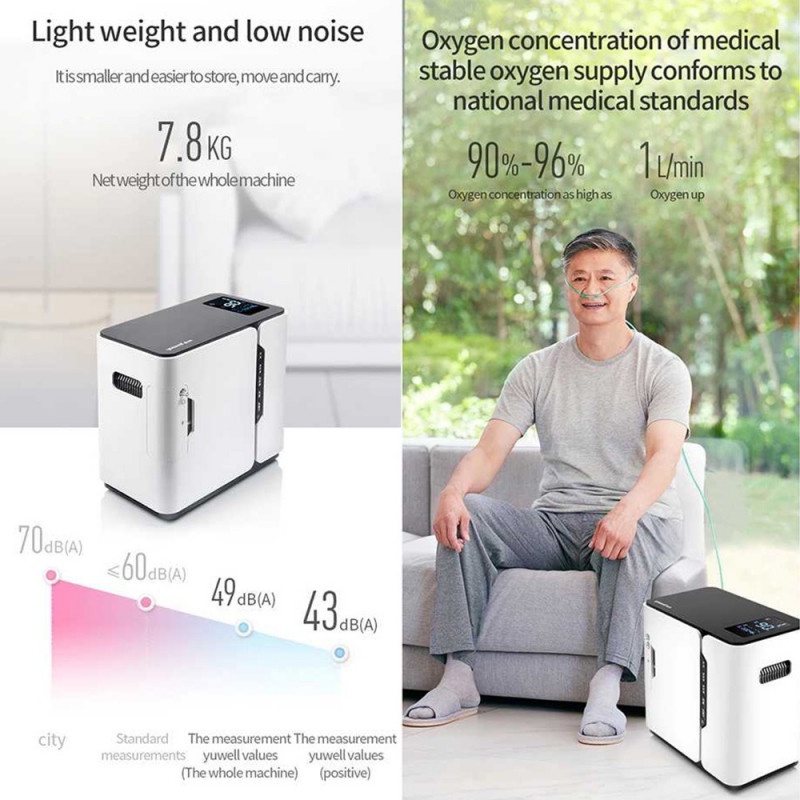 Mesin Generator Oksigen LCD Remote Oxygen Concentrator Inhalation Machine