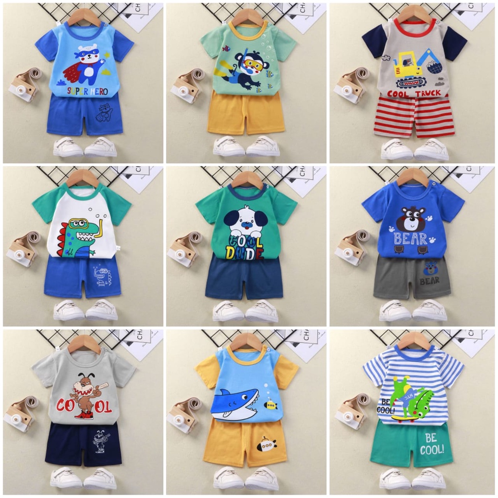 Setelan bayi newborn sampai 2 tahun import baju bayi setelan anak Motif karakter