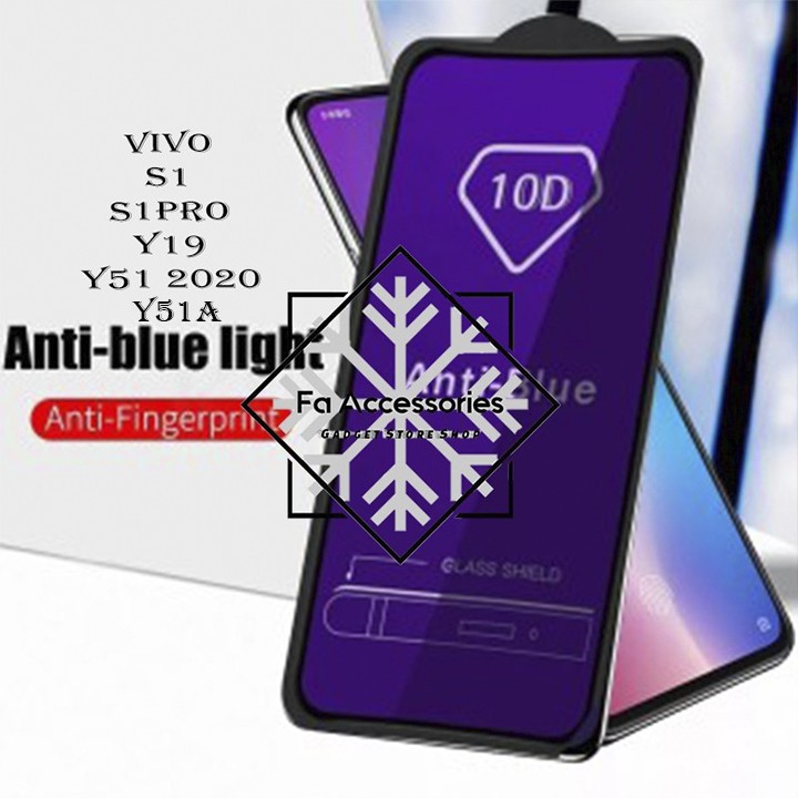 Tempered Glass Bluray Anti Blue Light Full 10D 99D Vivo S1 S1pro PRO Y19 y51 Y51a Y53S a IQOO Z7 Z7I Z7X 11 Z I X 7 2020 Screen