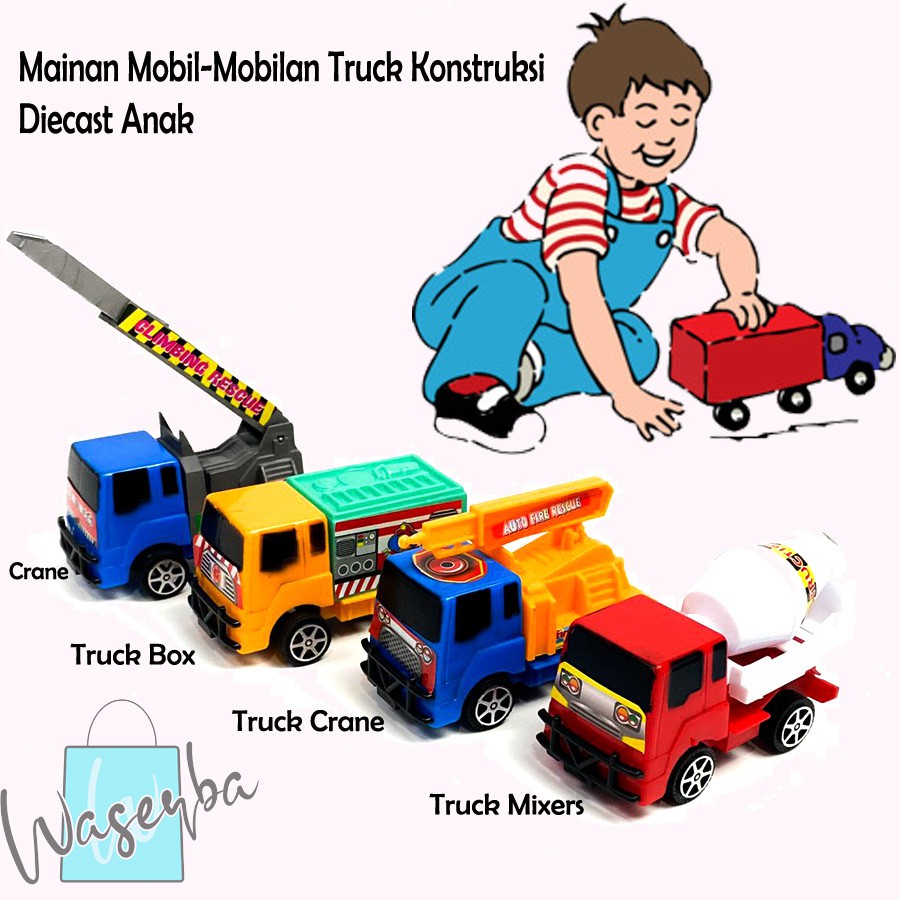 Mainan Mobil-mobilan Anak - Mobil Dorong Fire Truck Construction Toy