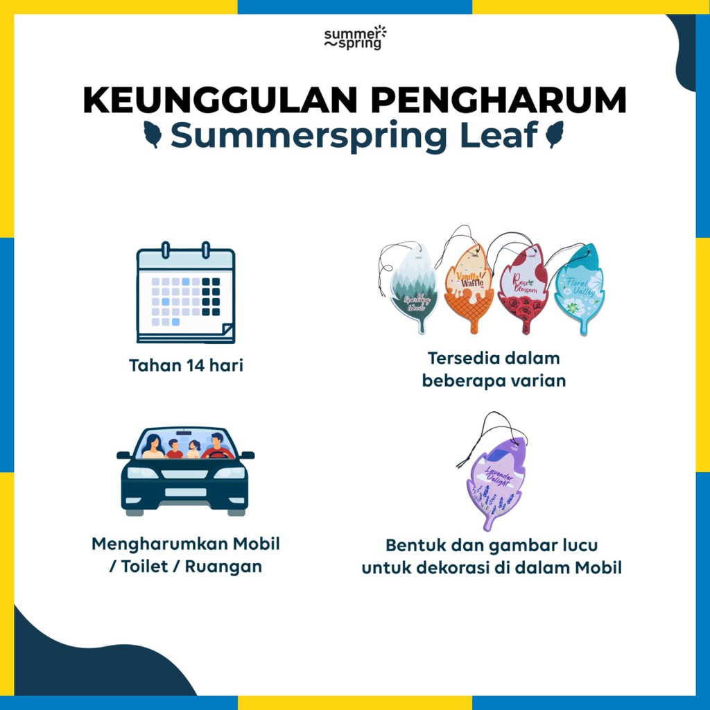 Summer Spring - Leaf - Pengharum Pewangi Parfum Ruangan Mobil Toilet Ruang Tamu Dapur Lemari Pakaian Kamar Mandi Tidur Closet Wc - 20gr