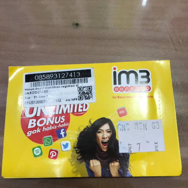 Kartu perdana indosat 7GB unl