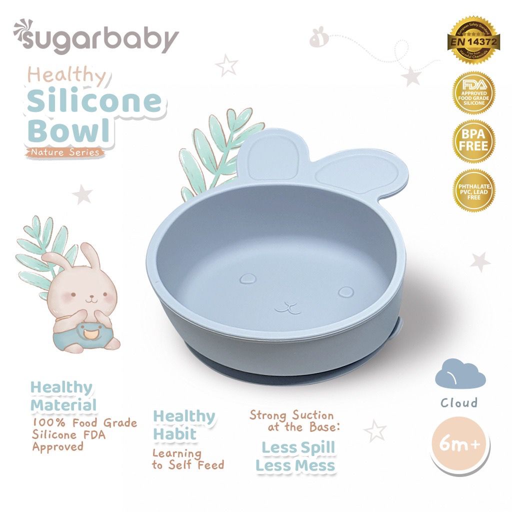 Sugar Baby Healthy SIlicone Bowl Nature series/Mangkok makan anak/Peralatan MPASI anak