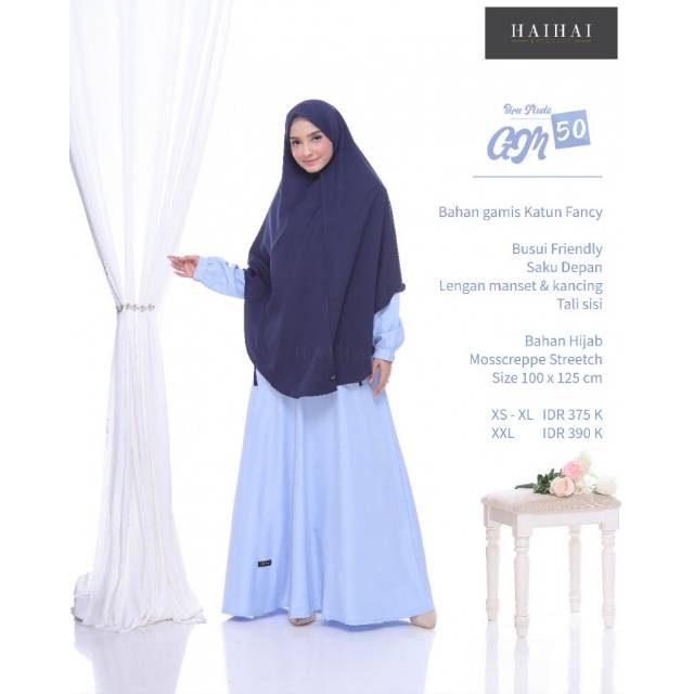GAMIS DEWASA PREMIUM HAIHAI GM 50 [ ORIGINAL 100%] MAROON BIRU ABU