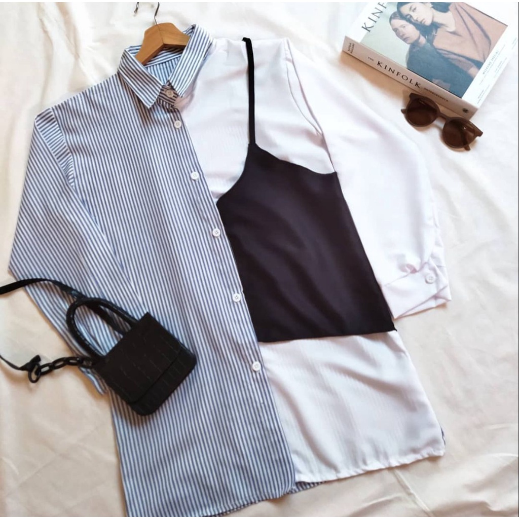 1KG MUAT 5PCS | LYON LONG SHIRT TOP KOREAN STYLE LOOK LIKE SELEBGRAM HITS OOTD FASHION GROSIR MURAH WANITA