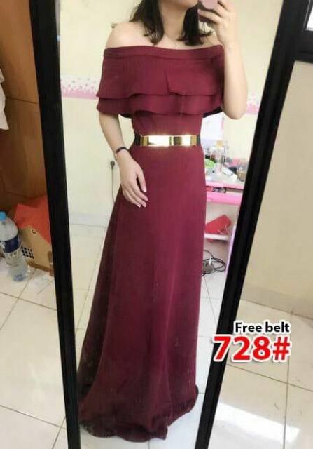 [VM] - Dress sabrina fashion wanita  Longdress Sabrina polos pesta Mydress collection 741
