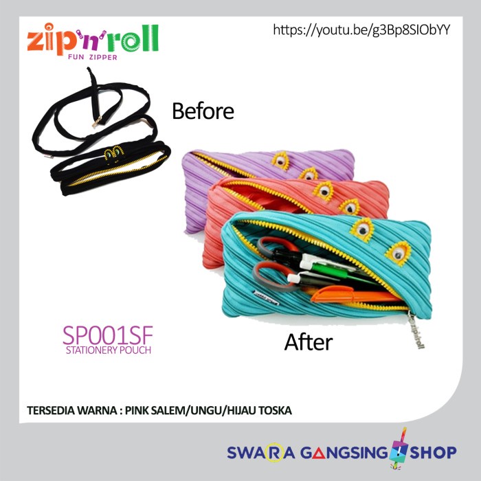 

KOSMETIKTAS- ZIP N ROLL / STATIONERY TEMPAT PENSIL / TAS KOSMETIK /SOUVENIR SP001SF - HIJAU TOSCA