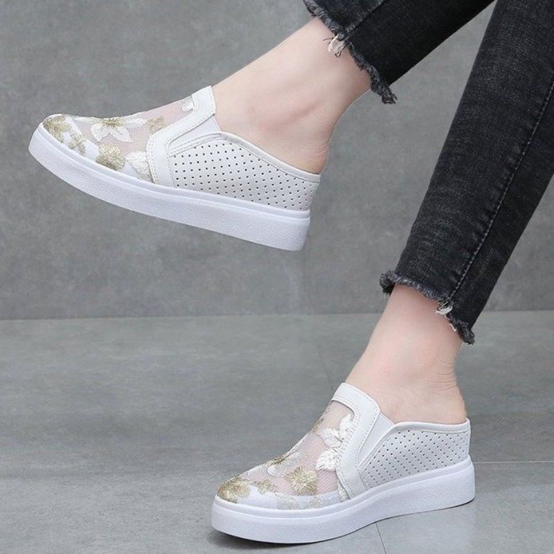 ( AMOUR ) Sepatu Wanita Wedges Brokat Import 812