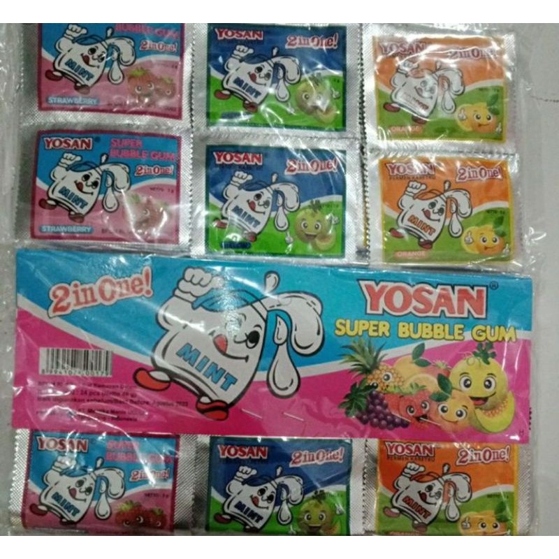 

Permen Karet Yosan Lembar ( isi 24 pcs @4gr )