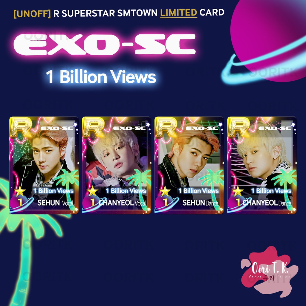 (MIN PEMBELIAN 3 PCS - MIX) [unoffcial] R Superstar SMTOWN LIMITED CARD EXO SC "1 Billion Views" PHO