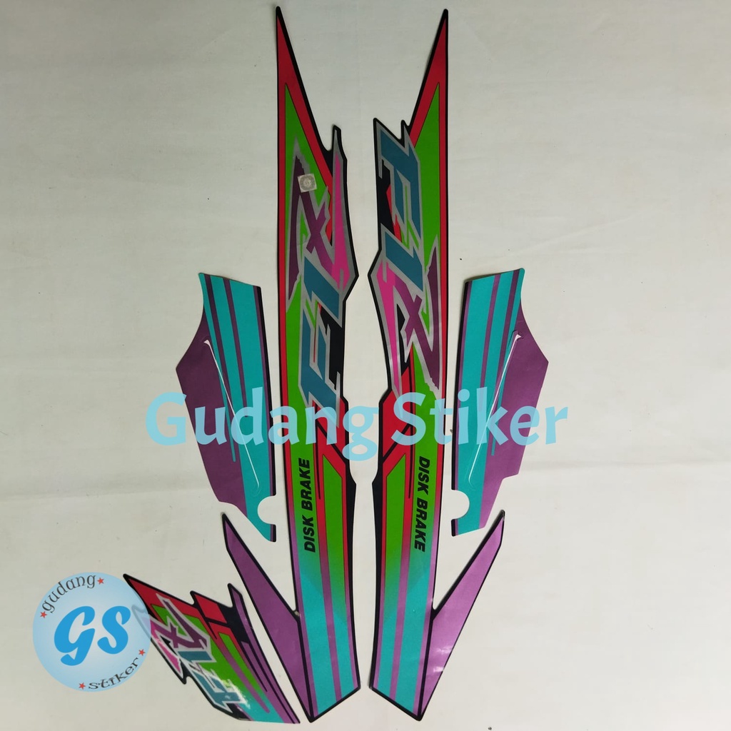 STIKER STRIPING LIS MOTOR YAMAHA FIZR F1ZR 1995 HITAM-HIJAU