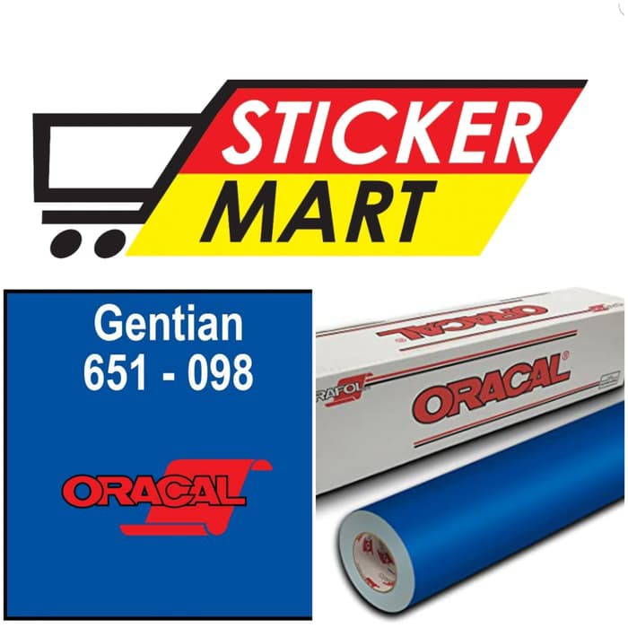 Sticker Oracal 651 - 098 Glossy Gentian Blue Biru